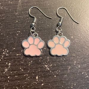 Pink Paw Print Earrings